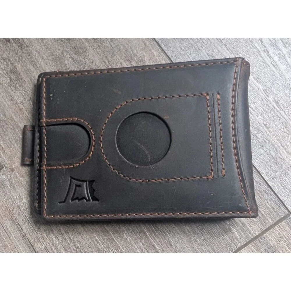 Kings Loot Leather Hybrid Wallet Men's Brown Slim Front Pocket Minimalist Bifold
